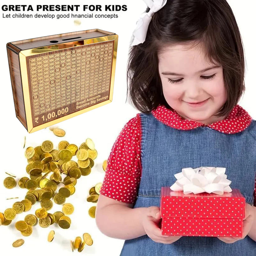 Wooden Money / Piggy Bank, Money Box (1 Pc / Pen Not Included)