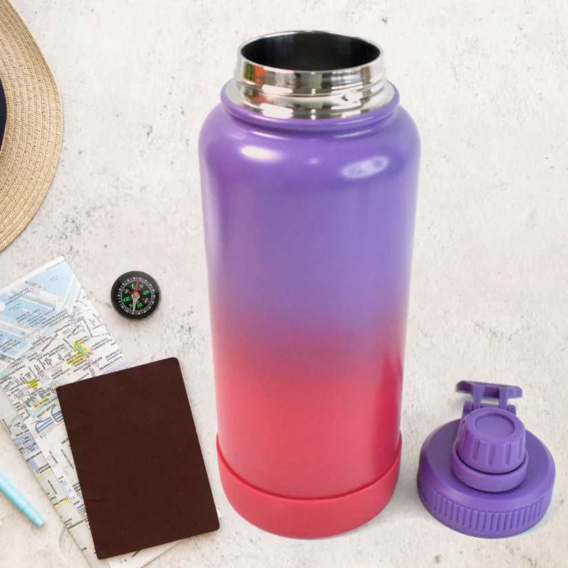 PinkAura Customize Two Tone Pink Stainless Steel Water Bottle (1000ml)
