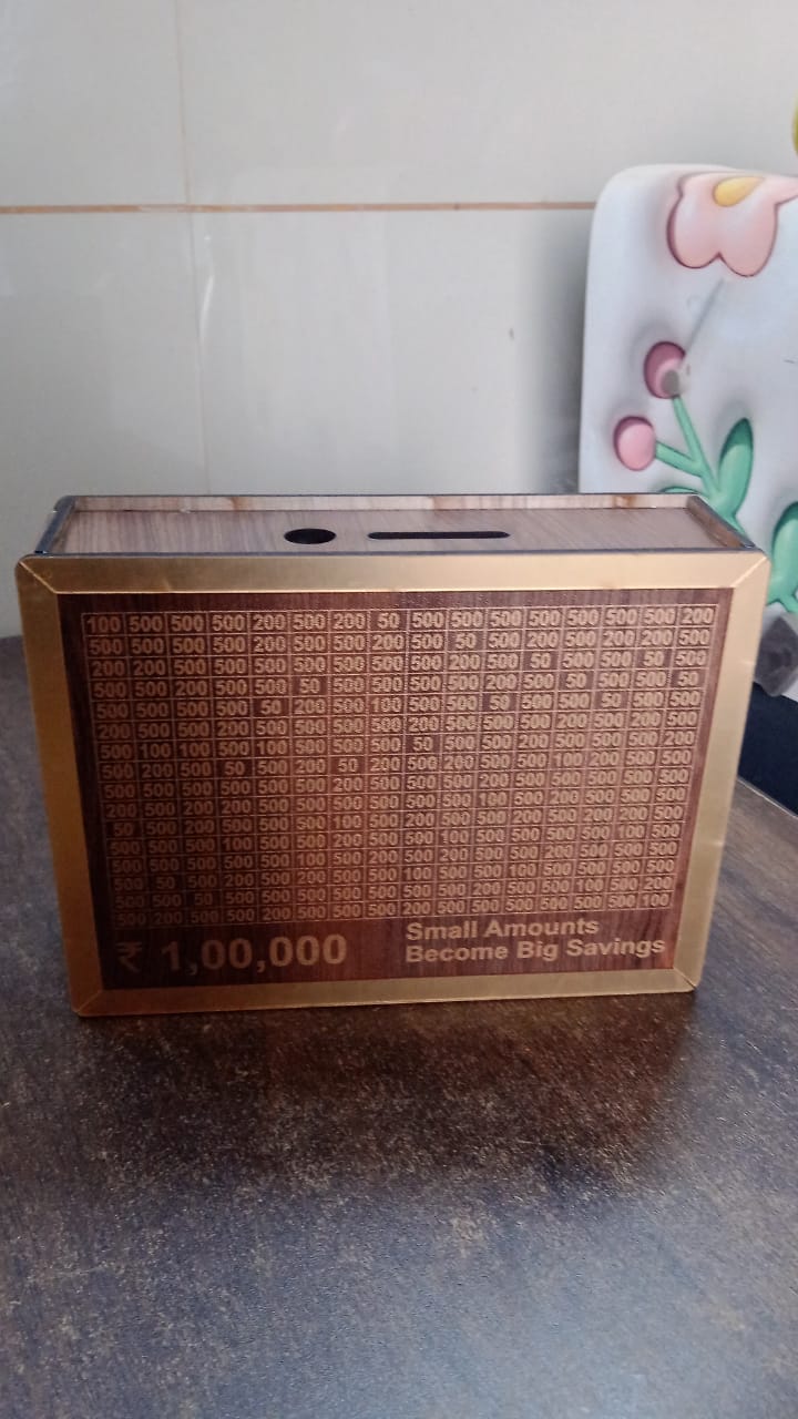 Wooden Money / Piggy Bank, Money Box (1 Pc / Pen Not Included)