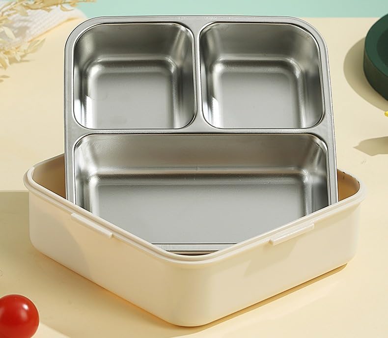 2-Layer Stainless Steel Bento Lunch Box (1120ml + 70ml)
