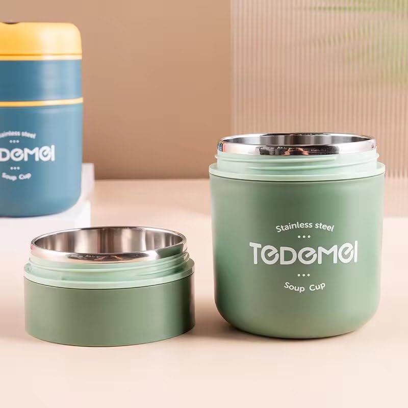 TEDEMEI Stainless Steel Vacuum Insulated Soup Cup (500ML)