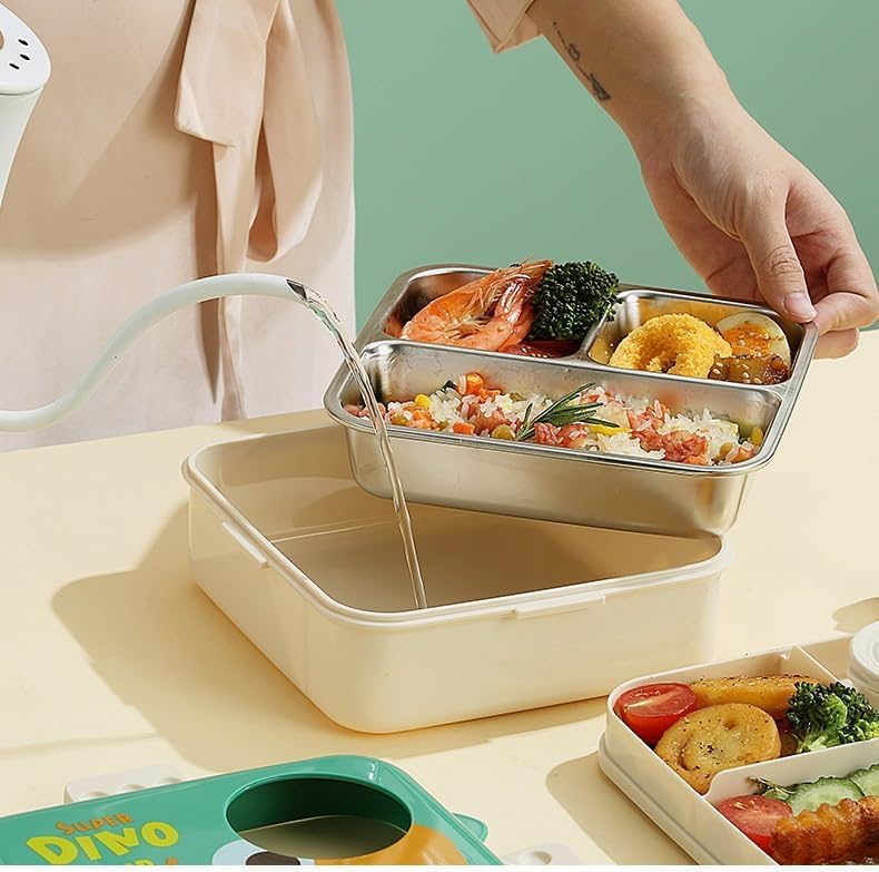 2-Layer Stainless Steel Bento Lunch Box (1120ml + 70ml)