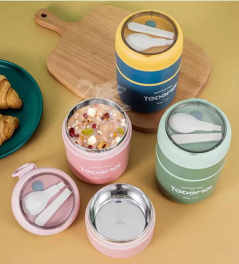 TEDEMEI Stainless Steel Vacuum Insulated Soup Cup (500ML)