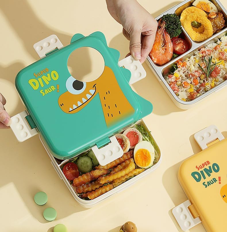 2-Layer Stainless Steel Bento Lunch Box (1120ml + 70ml)