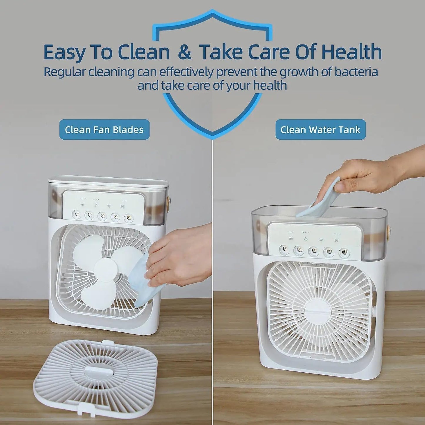 Portable Air Conditioner Fan 7 Color Changing Light (Big / 1 Pc)