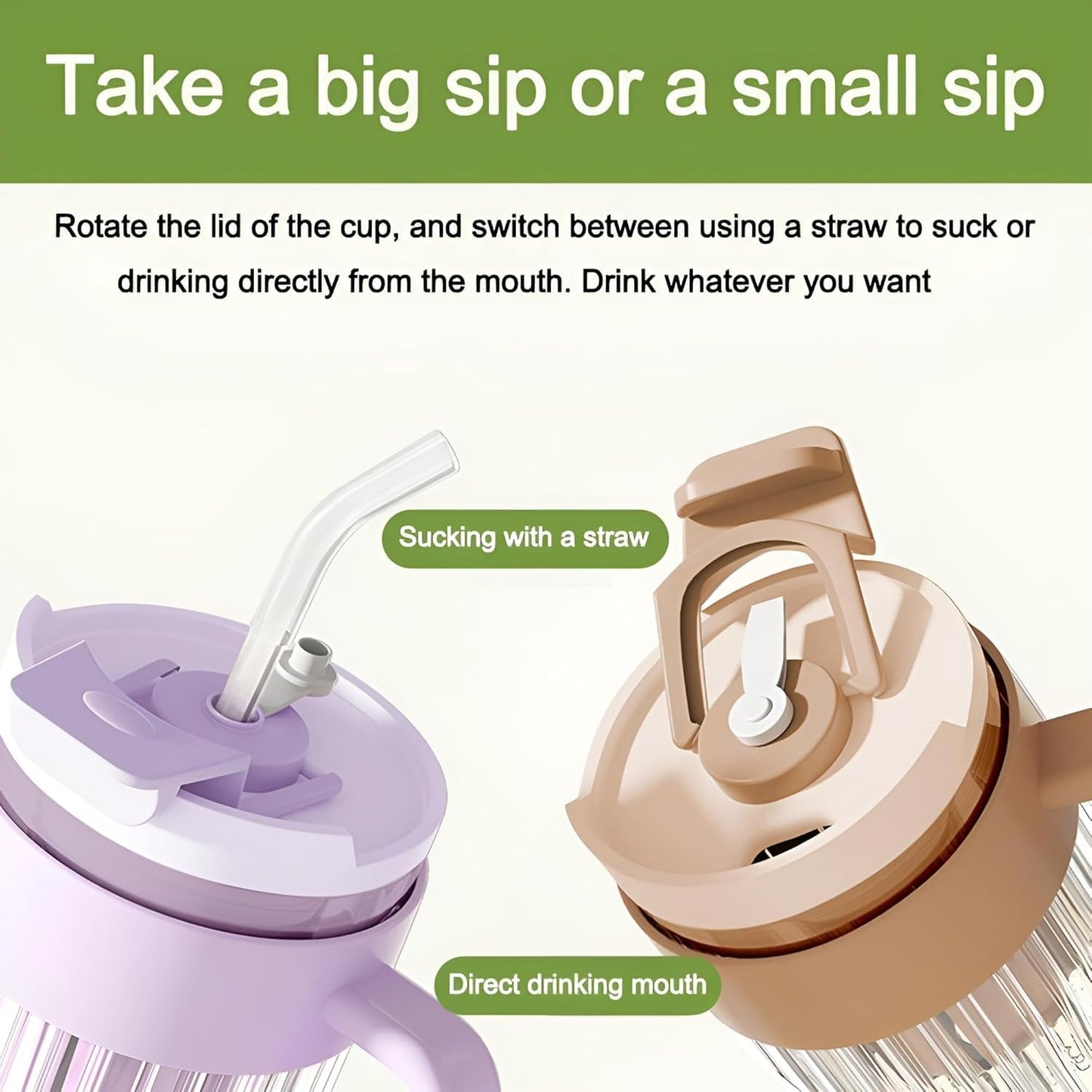550ML Stripe Glass Tumbler with Lid & Straw – Leakproof 2-in-1 Sip & Flip Design, Multicolor Reusable Glass Cup for Juice, Milk, Iced Coffee & Tea (Set of 1)