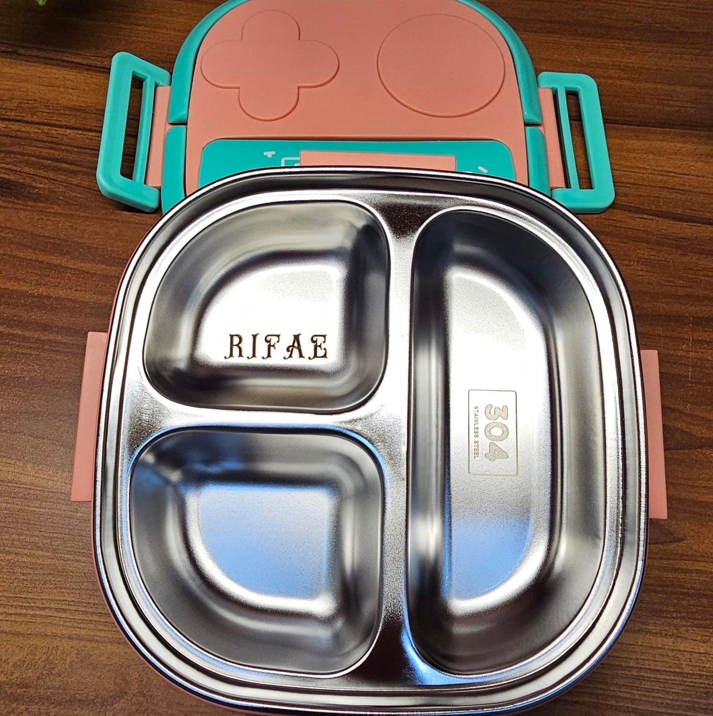 TEDEMEI Kids Bento Lunch Box With Compartments, Stainless Steel, 550 ML