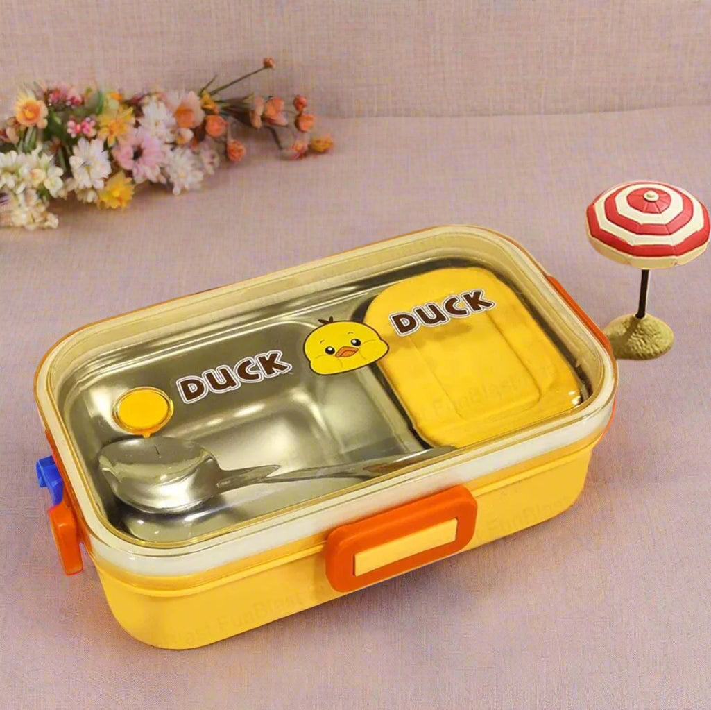 FunBlast 2-Grid Stainless Steel Bento Box with Container