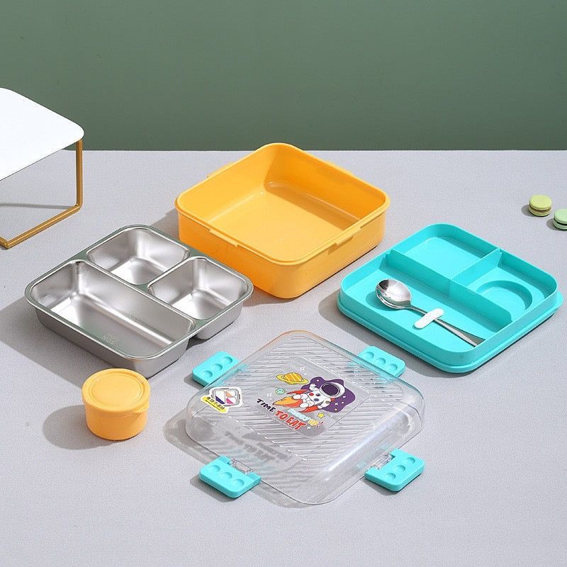Personalized Insulated Stainless Steel Lunch Box – 3 Compartments, Leak-Proof, 1120ml