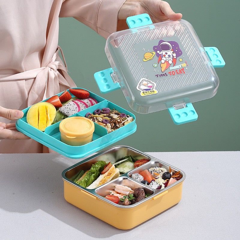Personalized Insulated Stainless Steel Lunch Box – 3 Compartments, Leak-Proof, 1120ml