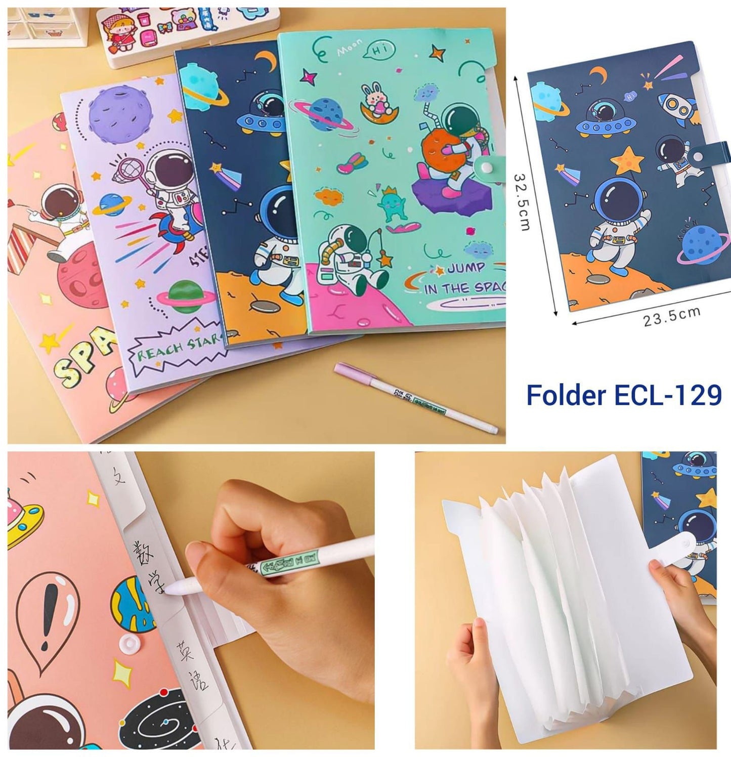 A4 Multi File Folders | Premium Quality | Unicorn & Space Themes