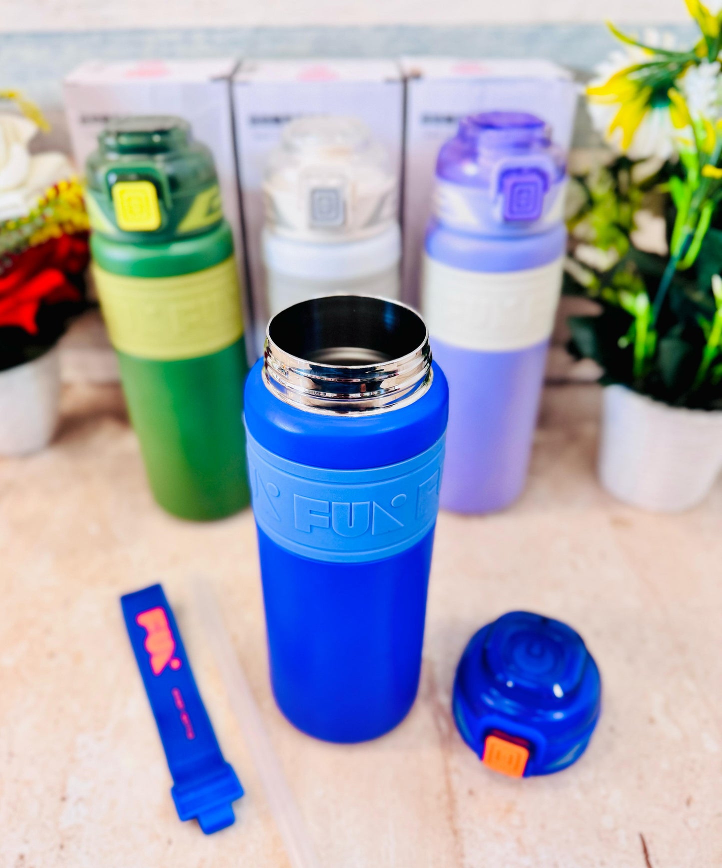Premium Personalized Insulated Steel Bottle - 680ml, Double Valve, Easy Carry Handle, Leak Proof (SUS 316)