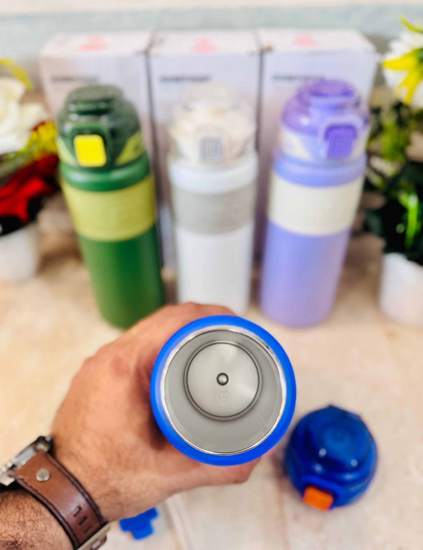 Premium Personalized Insulated Steel Bottle - 680ml, Double Valve, Easy Carry Handle, Leak Proof (SUS 316)