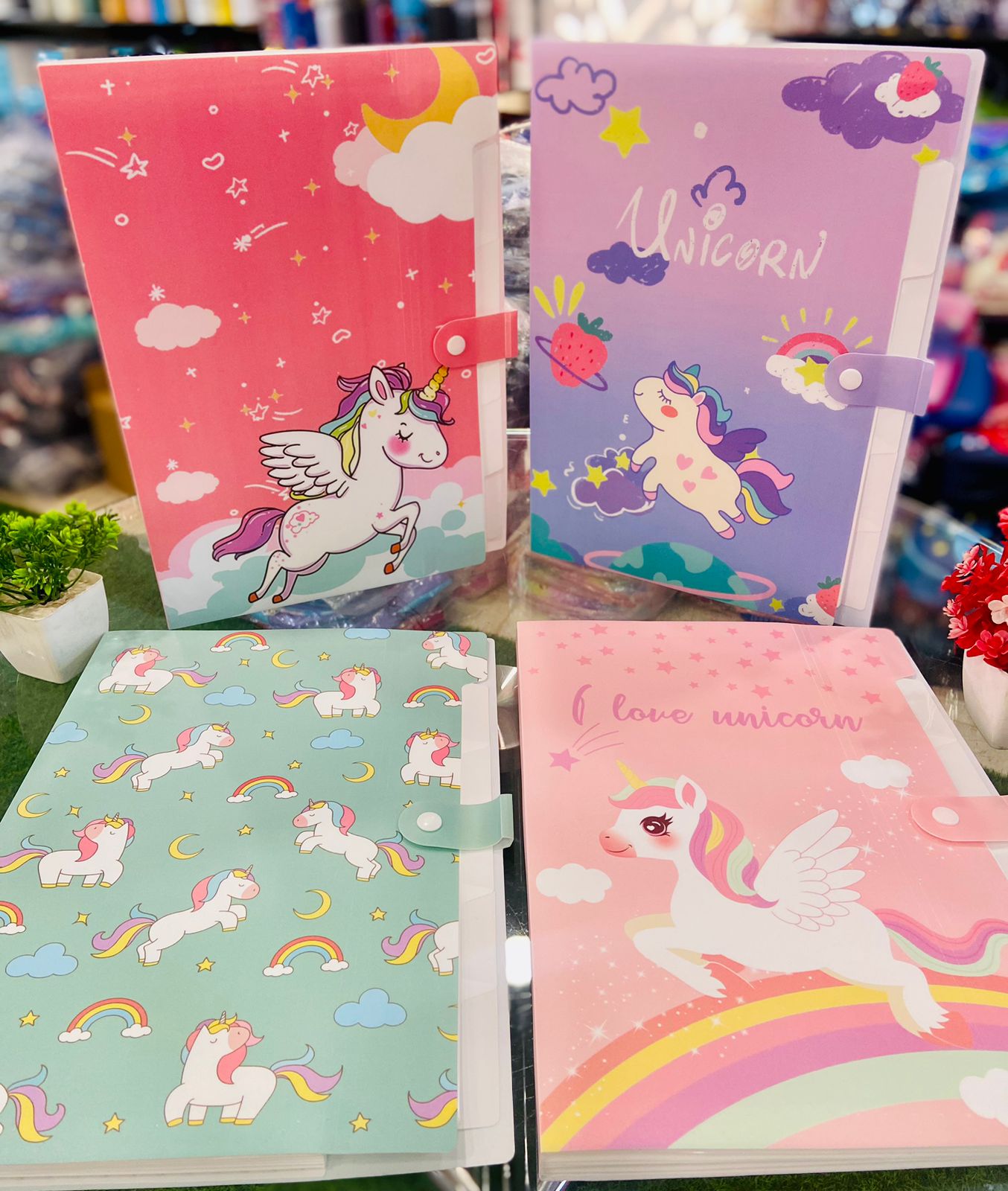 A4 Multi File Folders | Premium Quality | Unicorn & Space Themes