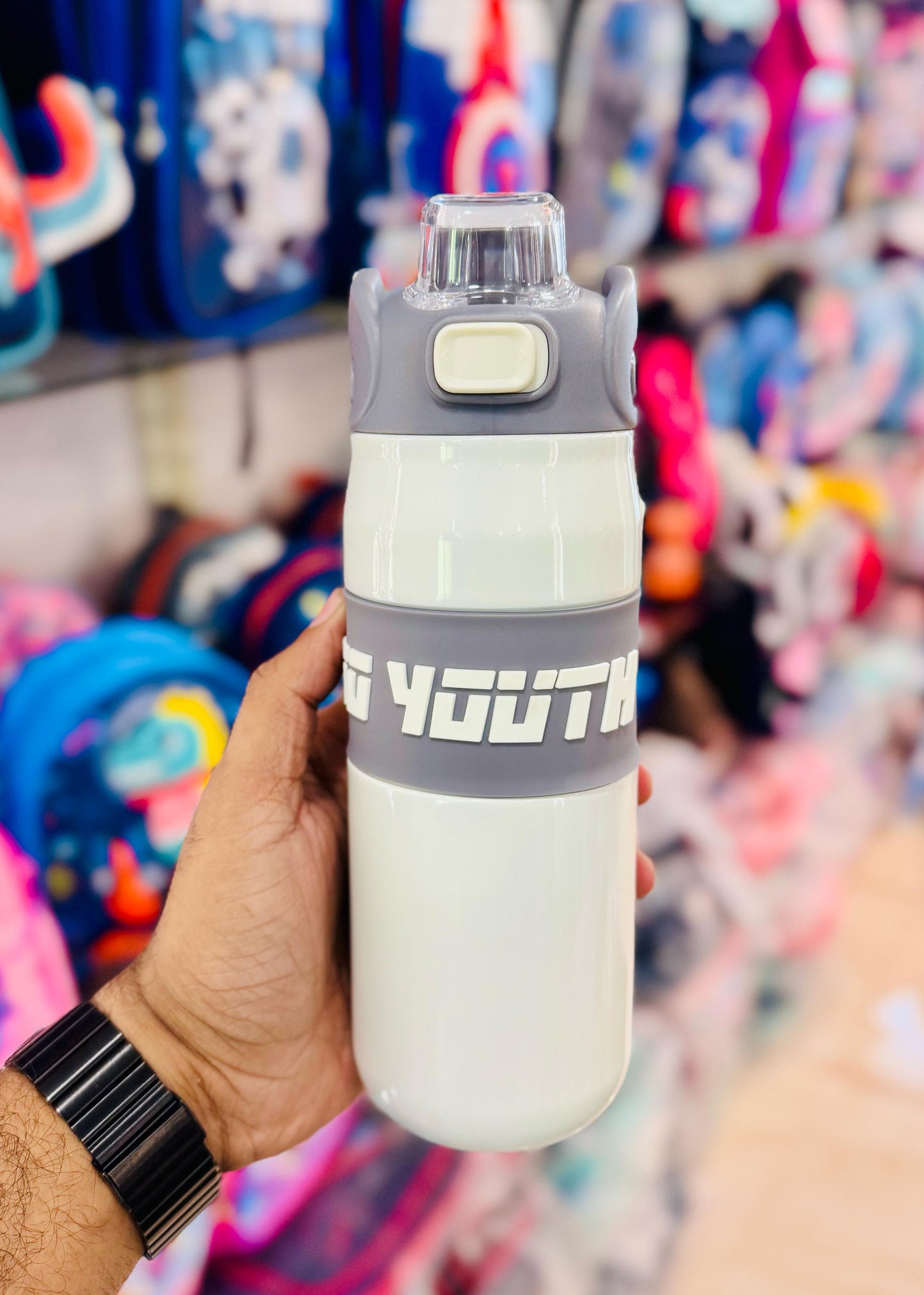 Premium Personalized Insulated Steel Bottle - 680ml, Double Valve, Easy Carry Handle, Leak Proof (SUS 316)