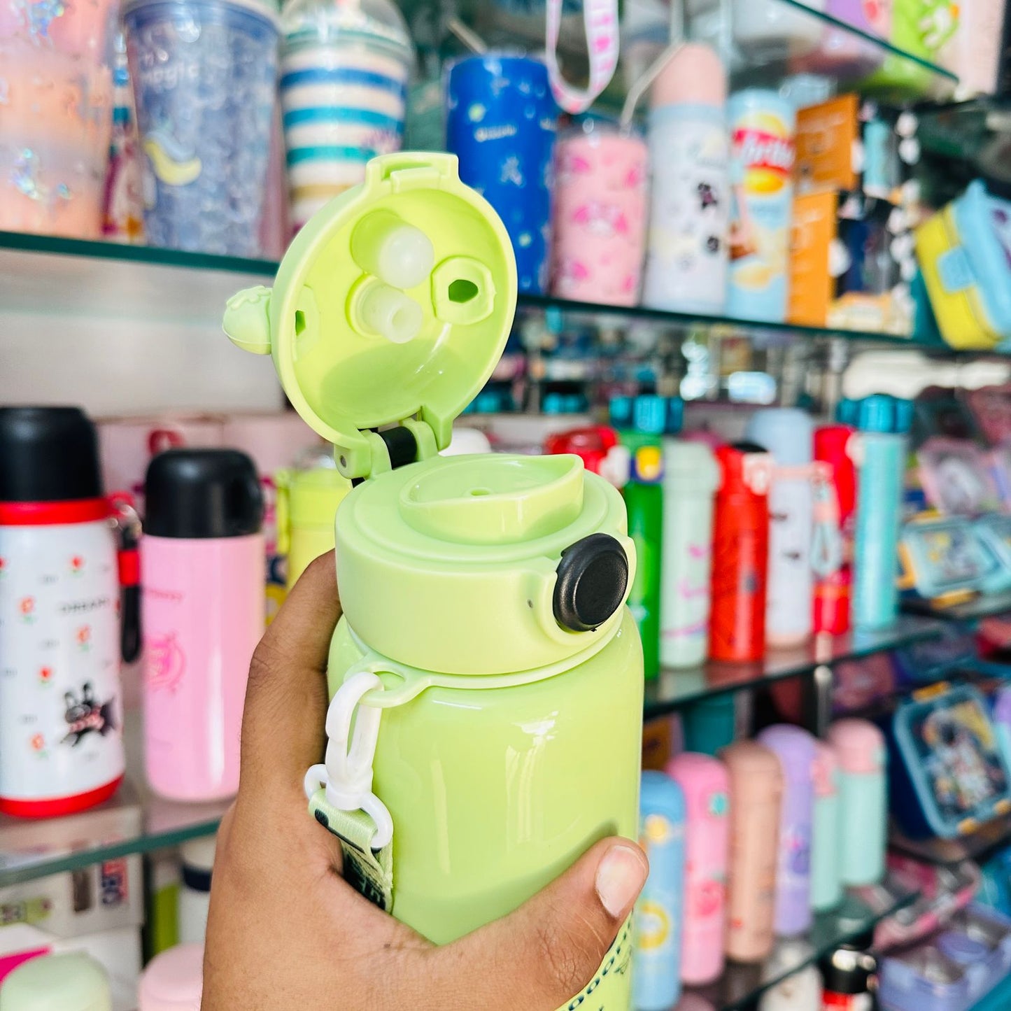 620ml Insulated Stainless Steel Water Bottle with 2-Way Drinking, Adjustable Strap & Fun Stickers – Leak-Proof & Customizable