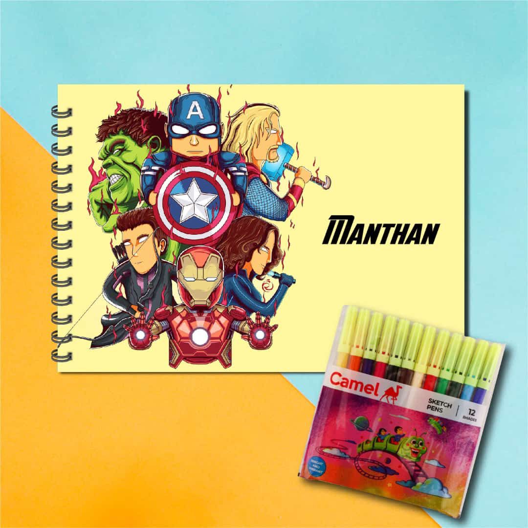 Personalized Kids Sketchbook & Sketch Pen Set