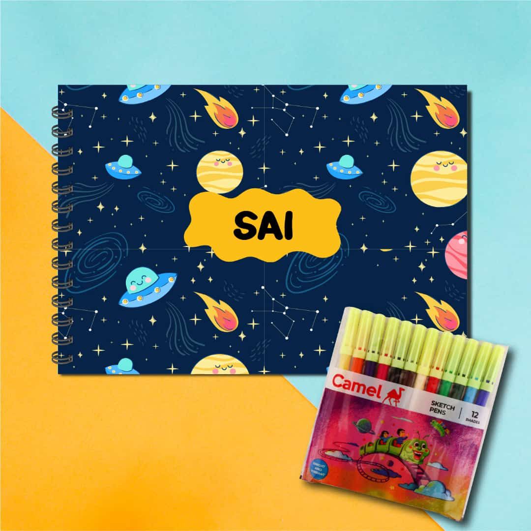 Personalized Kids Sketchbook & Sketch Pen Set