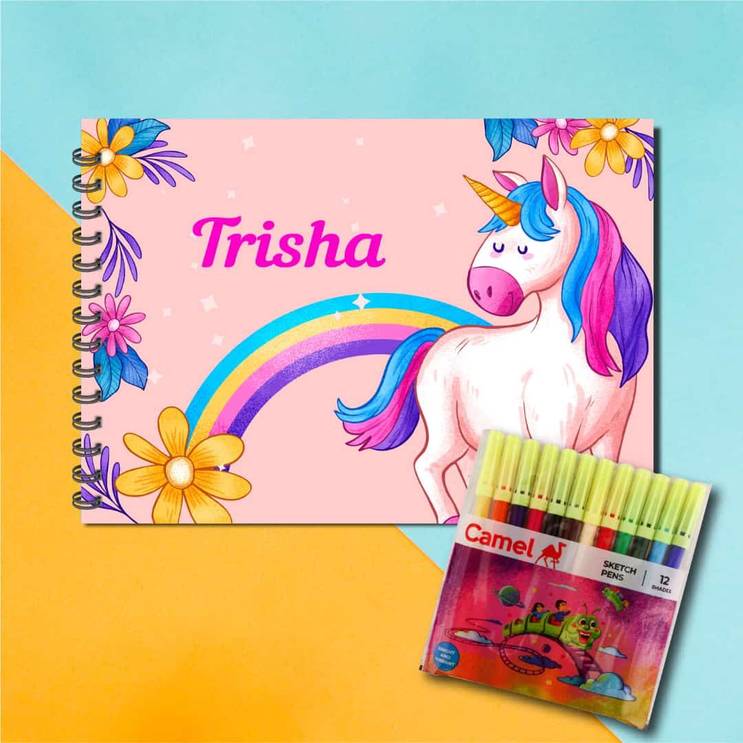 Personalized Kids Sketchbook & Sketch Pen Set