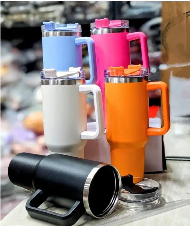 Personalized 1200ml Insulated Tumbler with Plastic & Steel Straw