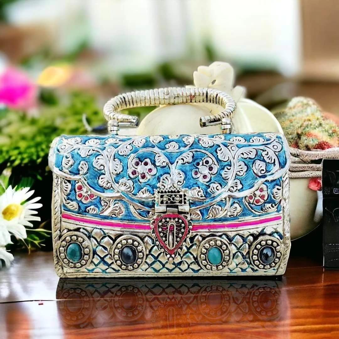 Exclusive Hand-Carved German Silver Purse
