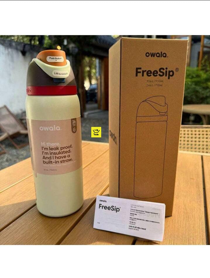 Owala FreeSip Insulated Stainless Steel Water Bottle with Built-in Straw – 680ml BPA-Free Travel and Sports Flask