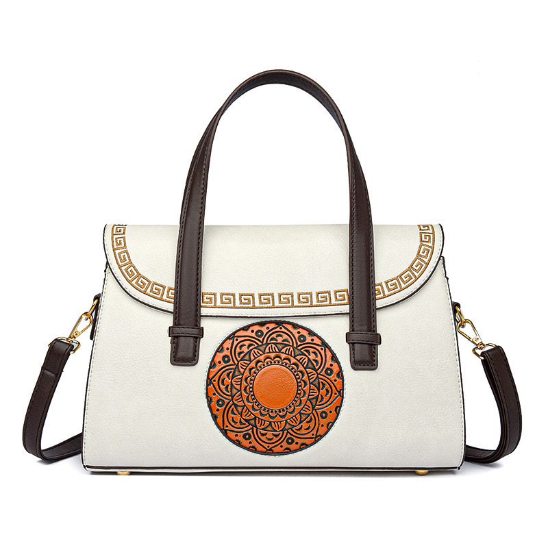 Imported PU Handbag – Premium Quality Structured Design with Artistic Detailing