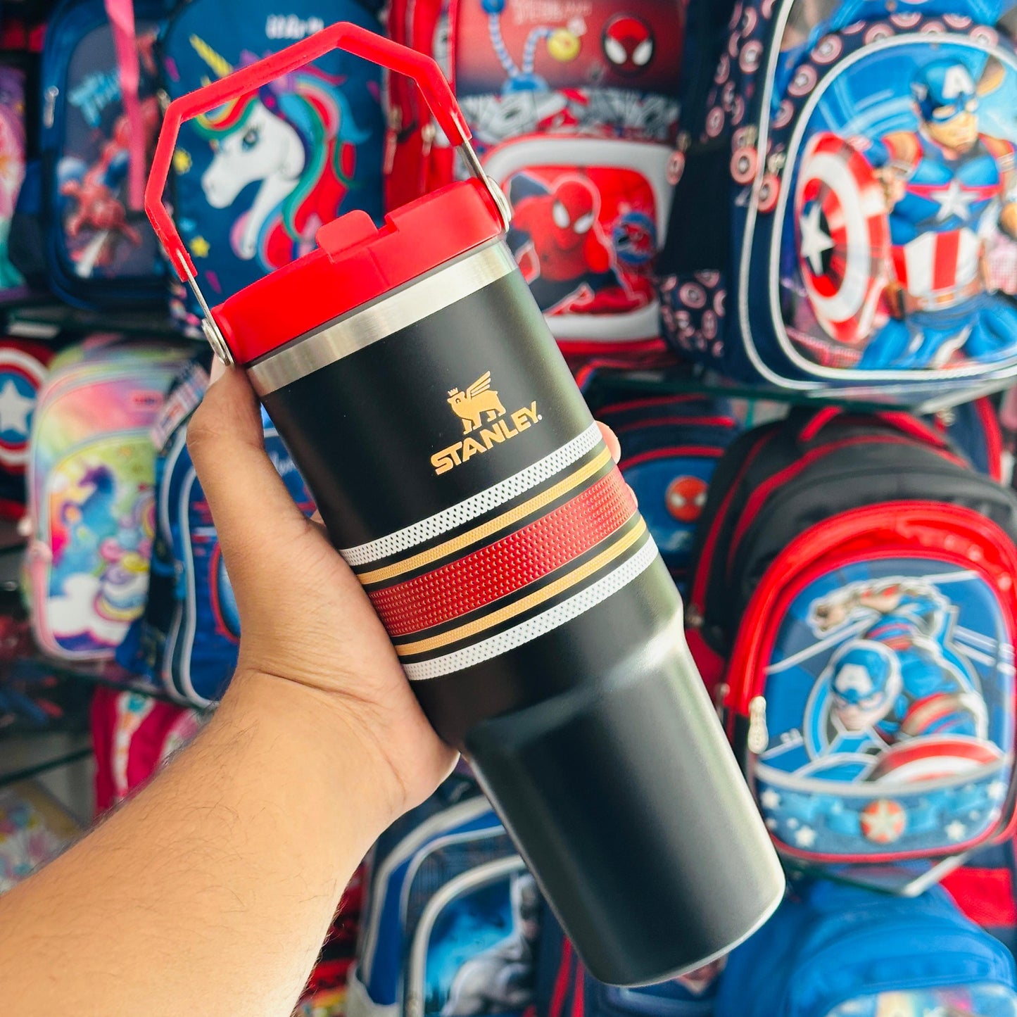 Stanley 900ml Stainless Steel Insulated Tumbler with Handle and Straw – Original Leak-Proof Travel Mug