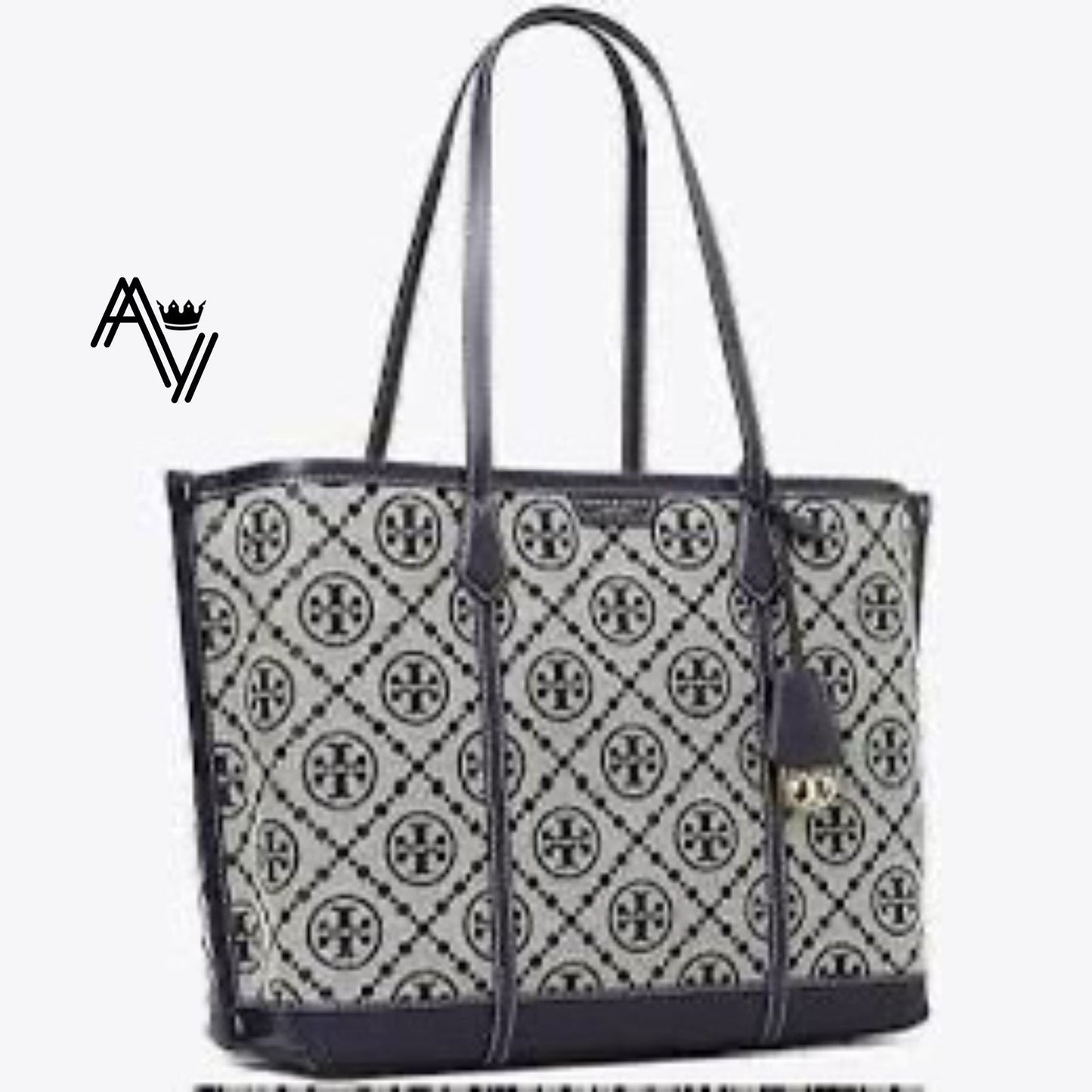 Tory Burch Perry T Monogram Triple Compartment Tote | High-End Quality | Jacquard + PU