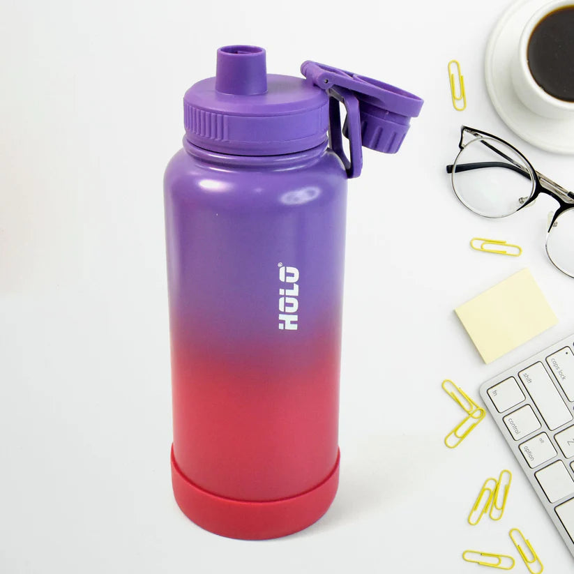 PinkAura Customize Two Tone Pink Stainless Steel Water Bottle (1000ml)