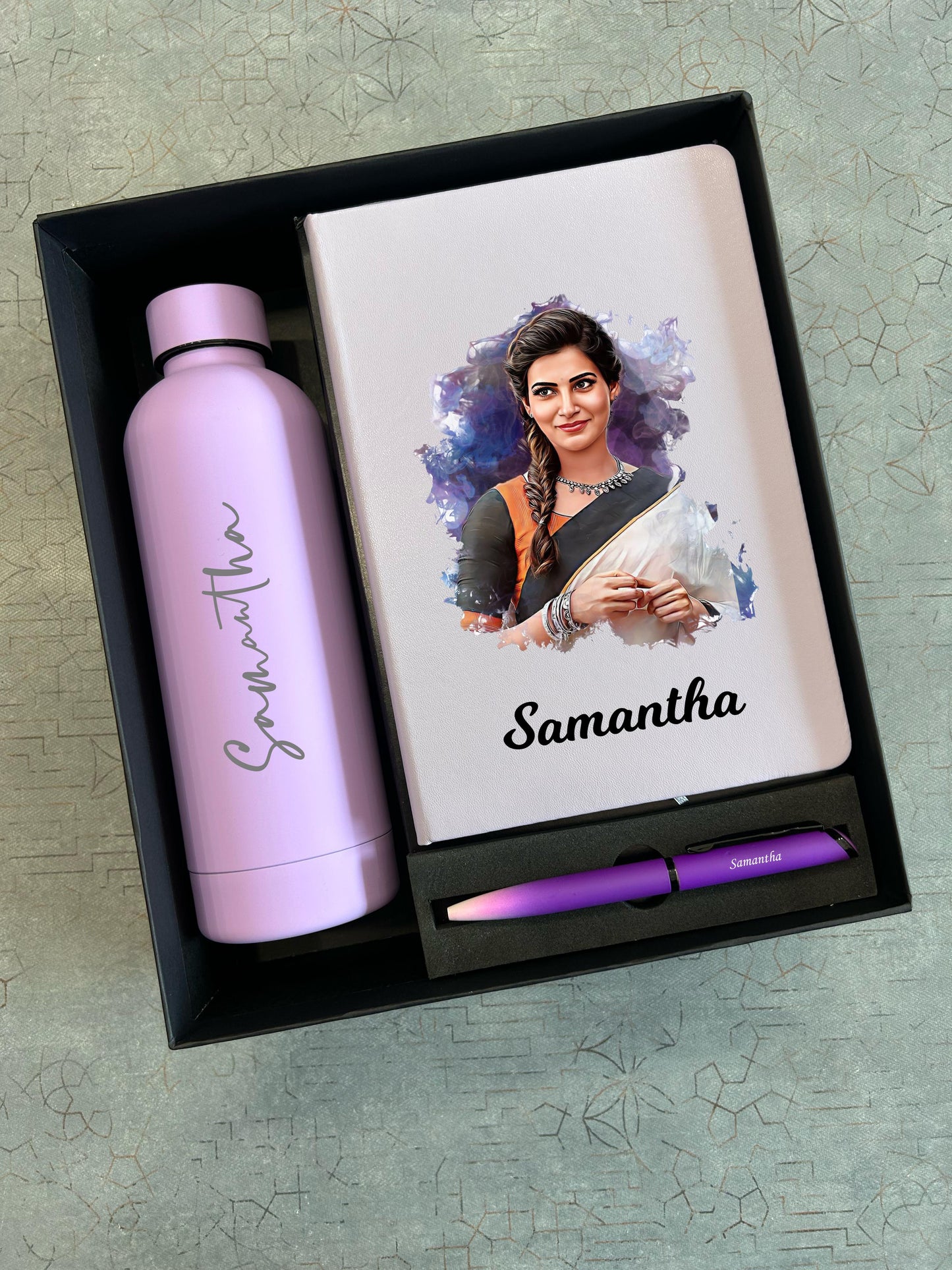 Personalized Gift Set - Bottle, Dairy & Pen