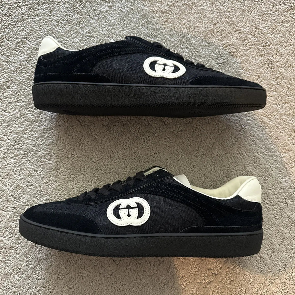 Black Gucci G75 Suede Men Sneakers