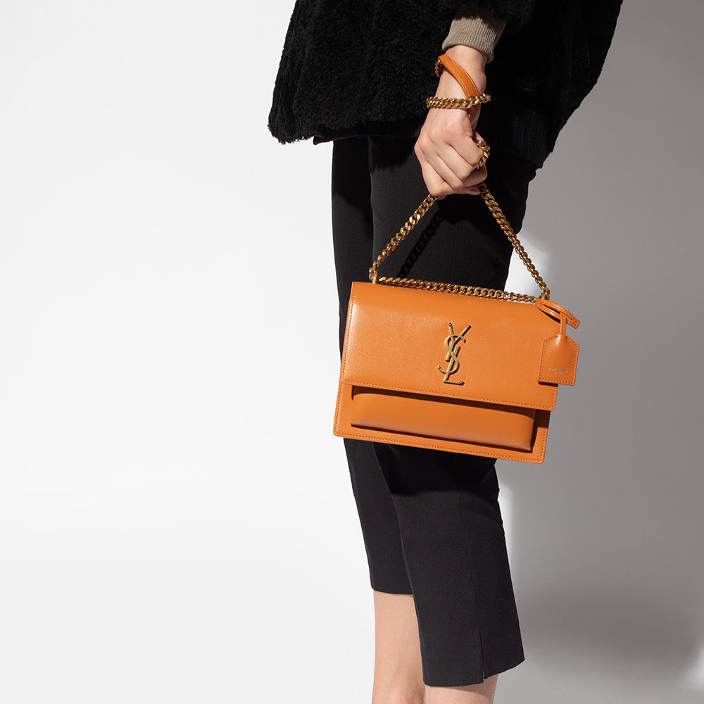 Yves Saint Laurent YSL Sunset Shoulder Bag – Premium Leather with Inner Branding & Complete OG Packaging