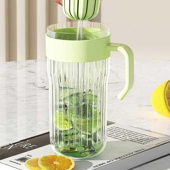 550ML Stripe Glass Tumbler with Lid & Straw – Leakproof 2-in-1 Sip & Flip Design, Multicolor Reusable Glass Cup for Juice, Milk, Iced Coffee & Tea (Set of 1)