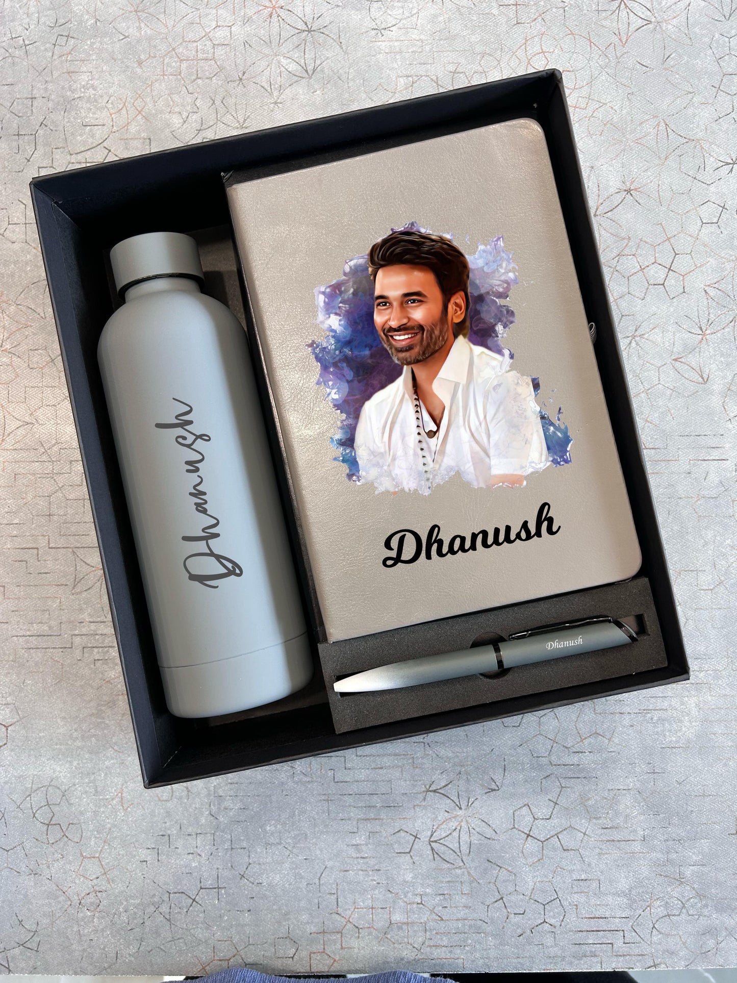 Personalized Gift Set - Bottle, Dairy & Pen