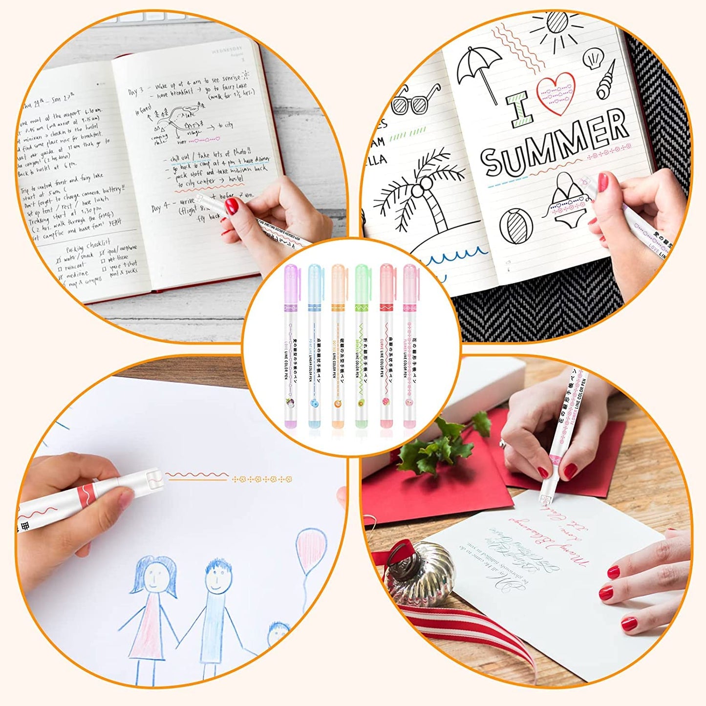 Linear Line Art Pens — Pack of 6