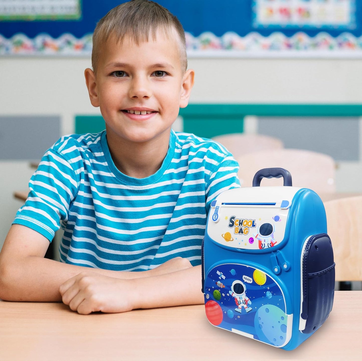 Modern Money Safe Musical Piggy Bank Toy for Kids and Adults - The Mini ATM with Number Password and Touch Sensor Feature for Saving Real Money and Cash Coins
