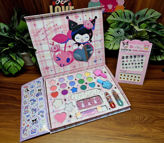 25-in-1 Cute Kuromi ✨ Real Makeup Kit for Kids 🎀
