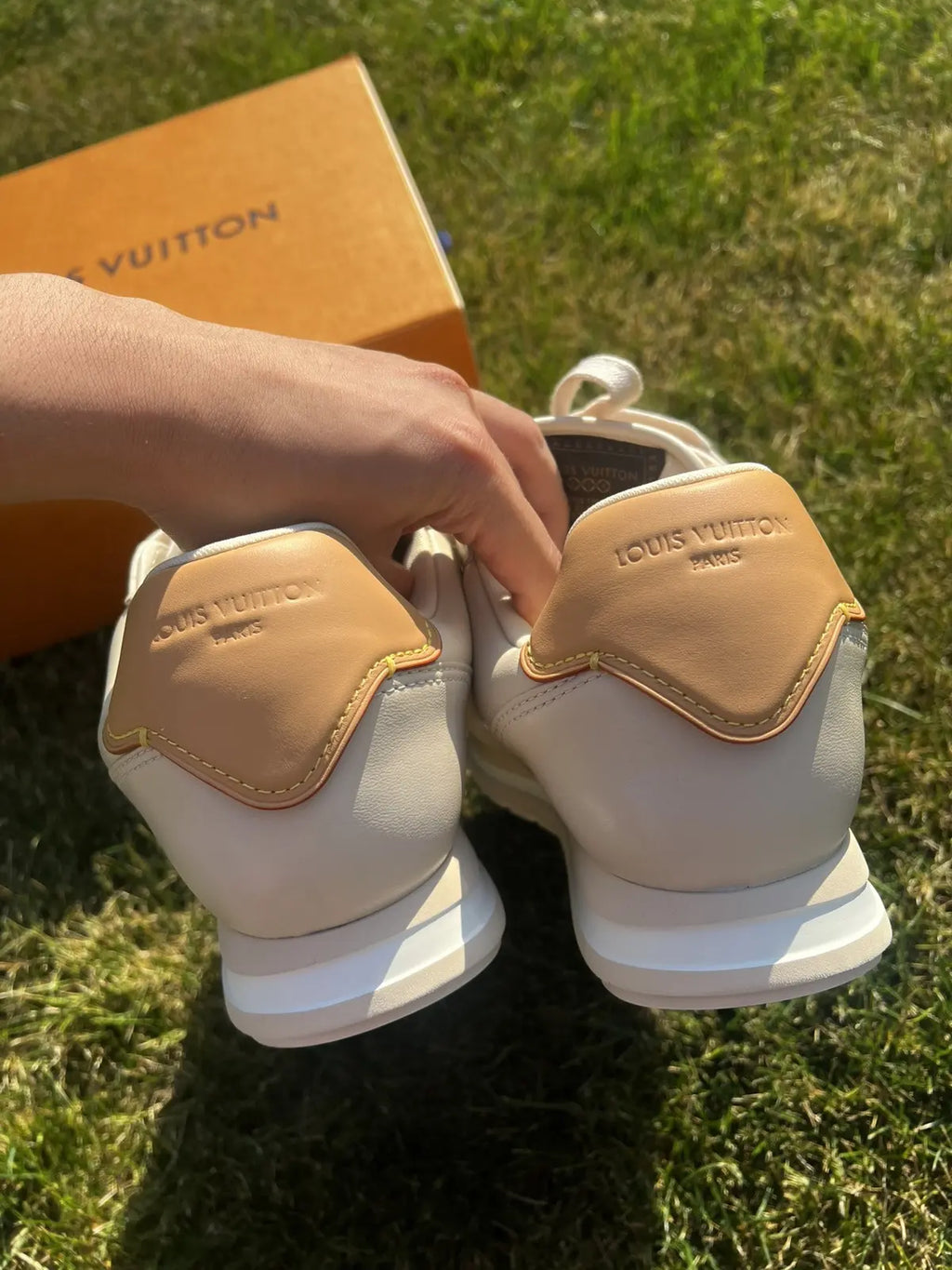 White Louis Vuitton Buttersoft Men’s Sneakers Beige