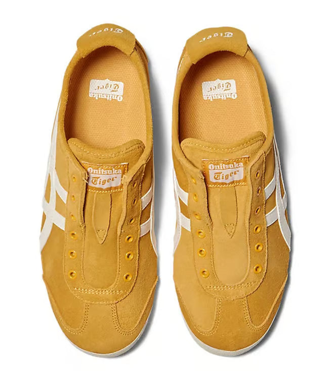 Onitsuka Tiger Men’s Grey Slip-On Sneakers with Rubber Sole and Textile Upper