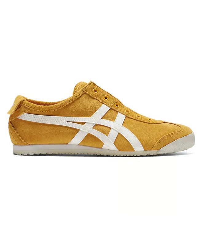 Onitsuka Tiger Men’s Grey Slip-On Sneakers with Rubber Sole and Textile Upper