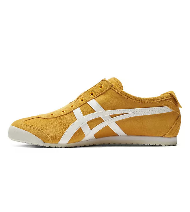 Onitsuka Tiger Men’s Grey Slip-On Sneakers with Rubber Sole and Textile Upper