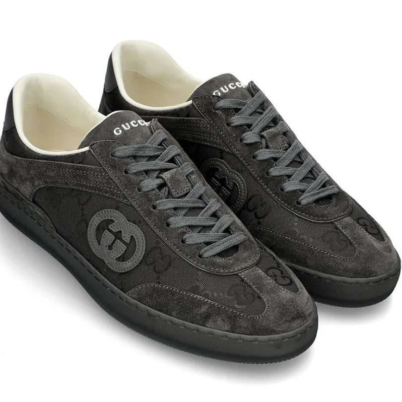 Grey Gucci G75 Suede Men Sneakers