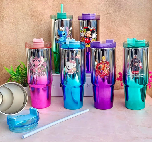 Premium Character-Themed Reflective Tumbler – 900ml Double Wall Stainless Steel