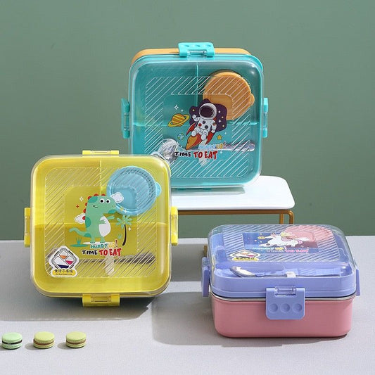Personalized Insulated Stainless Steel Lunch Box – 3 Compartments, Leak-Proof, 1120ml
