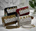 Exquisite Handmade Velvet & Pearl Clutch Bag