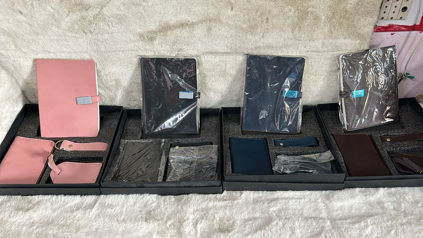 The Personalized Voyager Set -4pcs -  Diary,Passport Cover, Luggage Tag &  Keyring