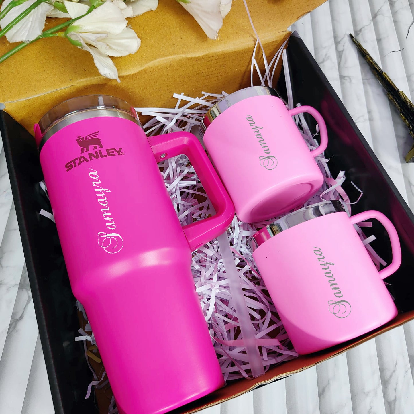 Personalized Stanley Cup Tumbler 900 ml (30 OZ) with Cup 250 ml (8OZ) Combo