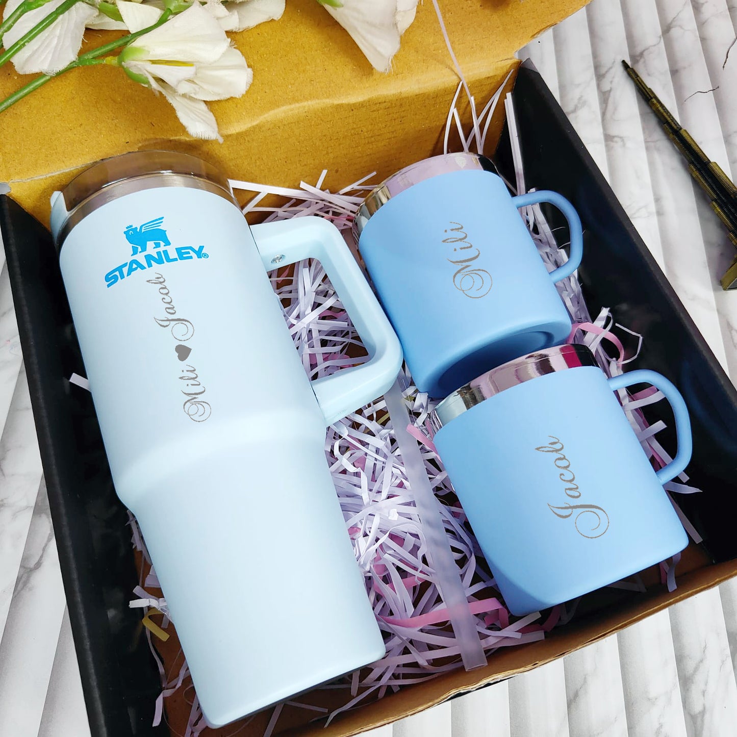 Personalized Stanley Cup Tumbler 900 ml (30 OZ) with Cup 250 ml (8OZ) Combo