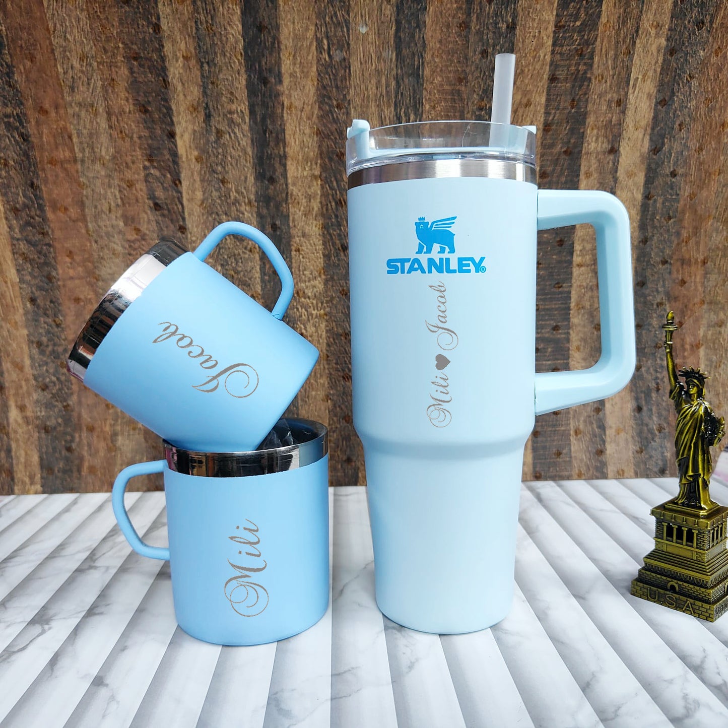 Personalized Stanley Cup Tumbler 900 ml (30 OZ) with Cup 250 ml (8OZ) Combo